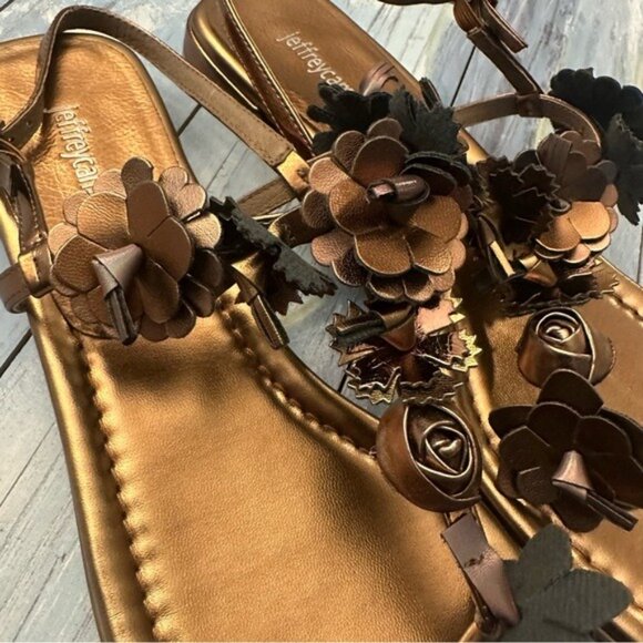 Jeffrey Campbell Copper Floral Embellished Sandals Women’s Size 9 - Picture 6 of 10